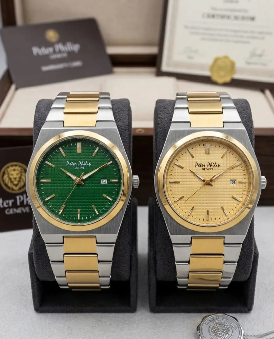 Premium Two-Tone Men's Watch – Royal Series Stainless Steel Watch