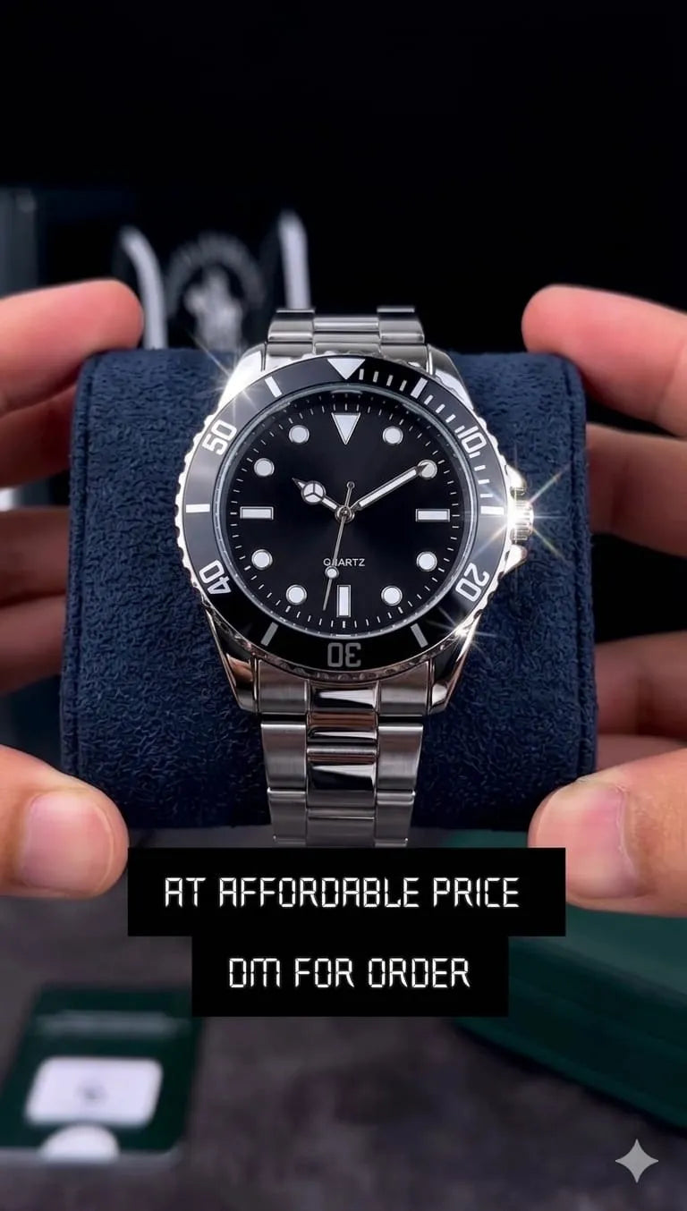 Luxury Black Bronze Watch - 1 Pc for Men | Water Resistant & Comfortable Daily Wea