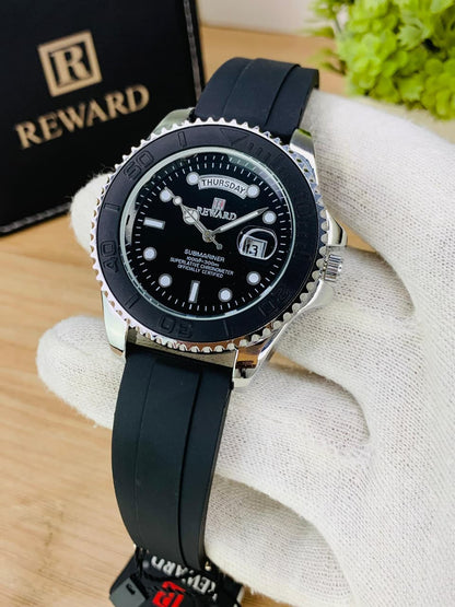 REWARD Submariner Luxury Sport Watch – Day-Date Calendar & Premium Silicone Strap