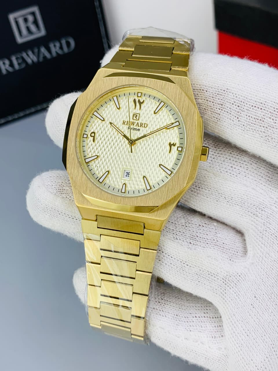 Reward Prime Men's Luxury Watch – Premium Stainless Steel Bracelet | Date Display