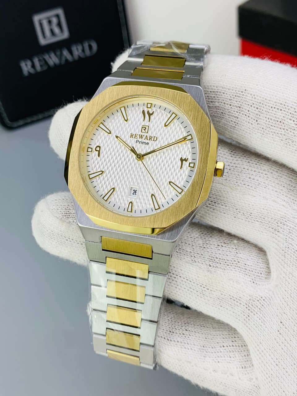 Reward Prime Men's Luxury Watch – Premium Stainless Steel Bracelet | Date Display