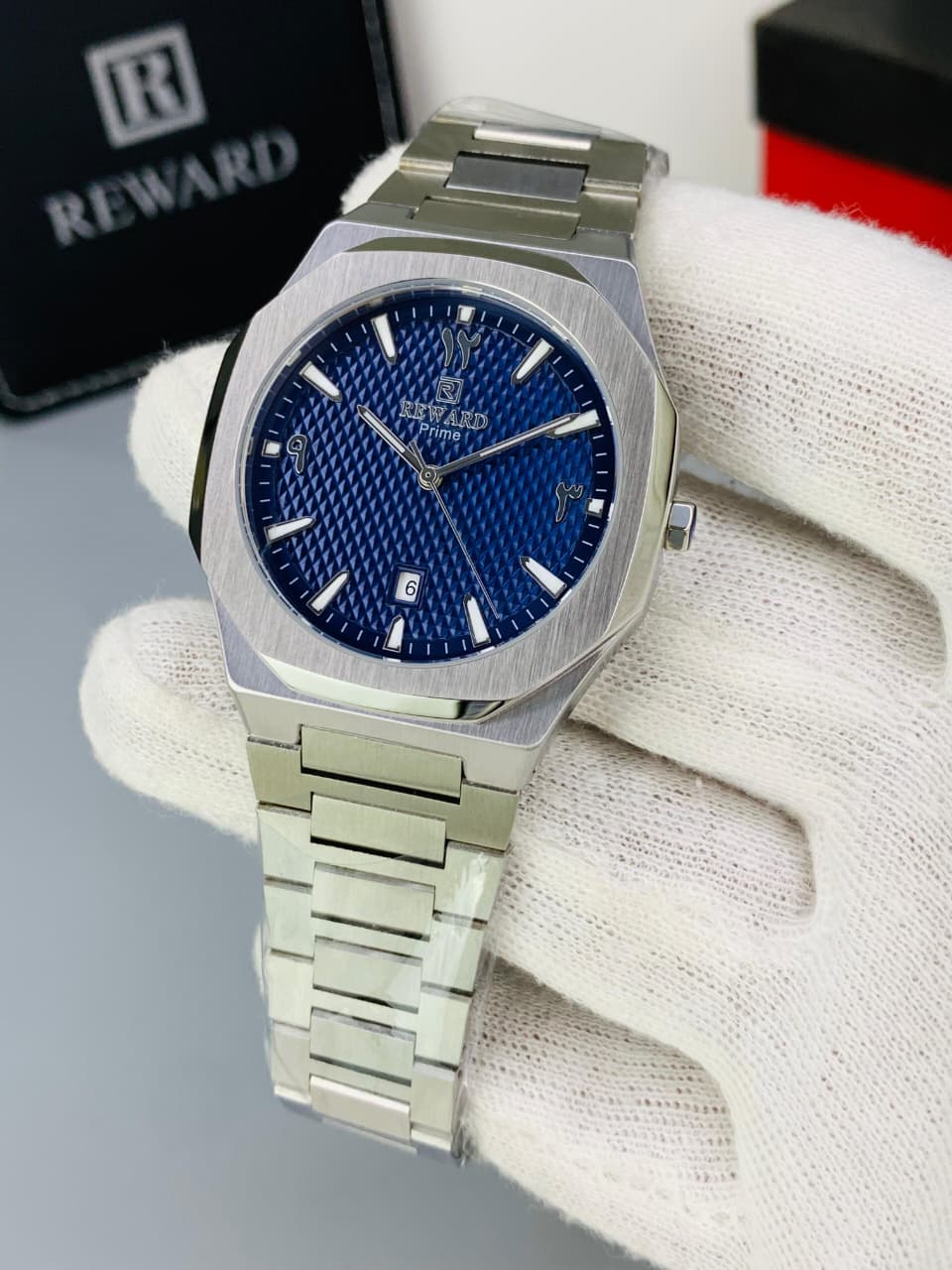 Reward Prime Men's Luxury Watch – Premium Stainless Steel Bracelet | Date Display